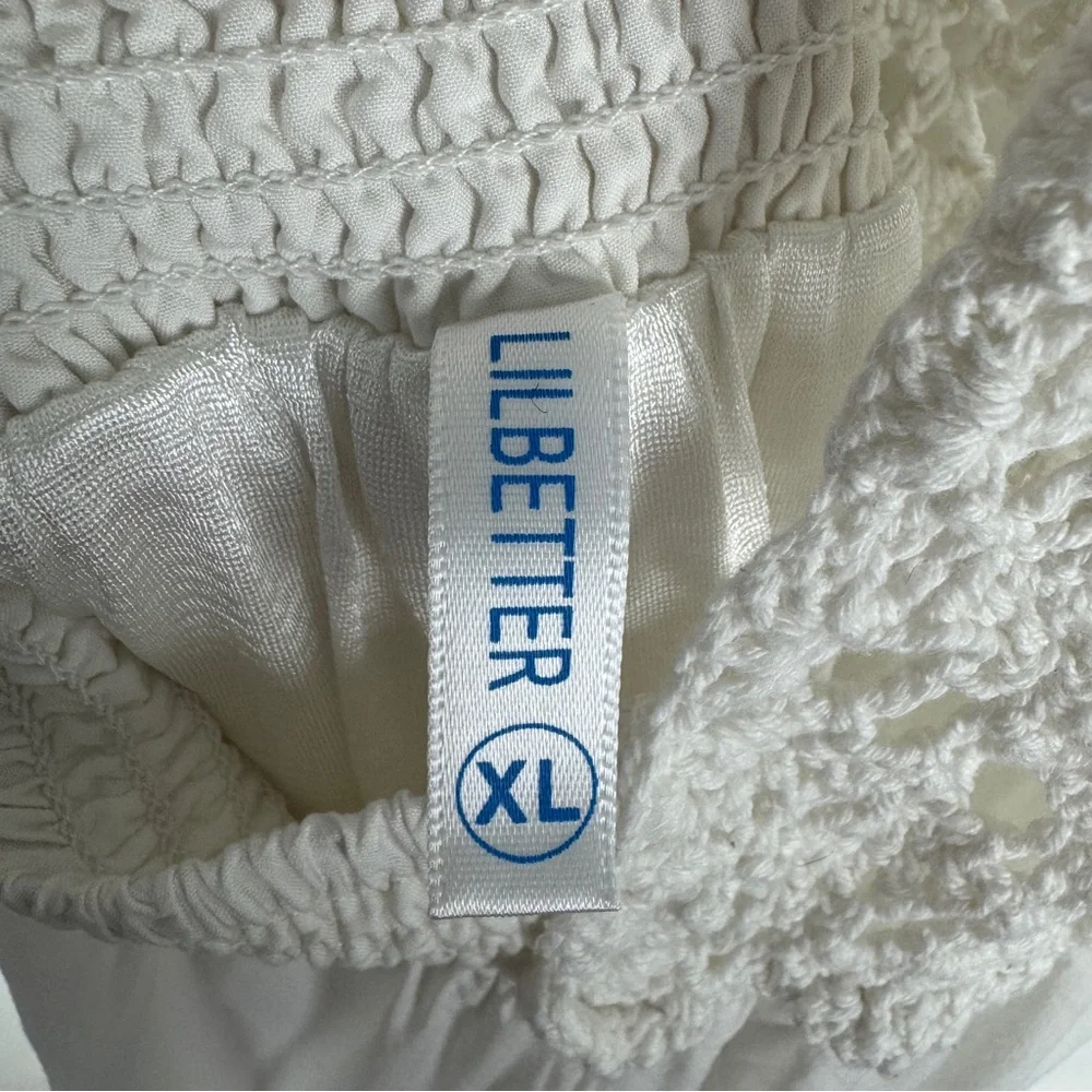 Lilbetter Elegant Crochet Halter Top‎ Elastic Waist Maxi Dress Women's XL White - Picture 8 of 10